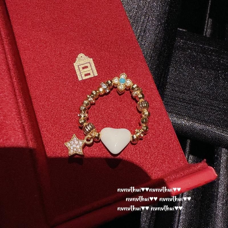 Product Introduction of Ancient gold chiseled carved window compass necklace, new Chinese style plated 18K goldFilial diamond pestle zircon ring 15