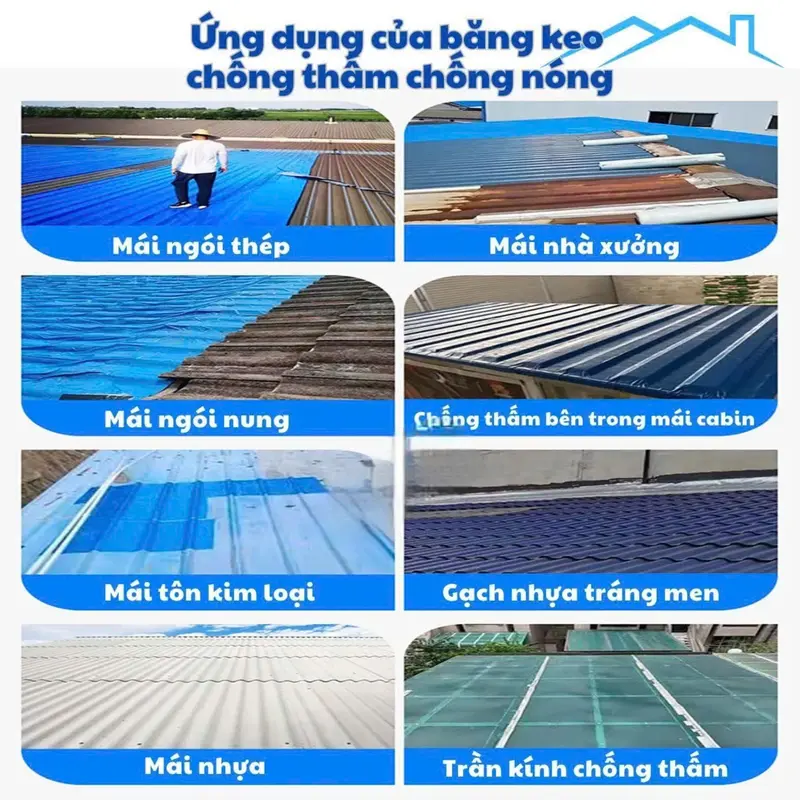 Tấm băng keo chống thấm, chống nóng 06 lớp Nhật Bản siêu dính 3