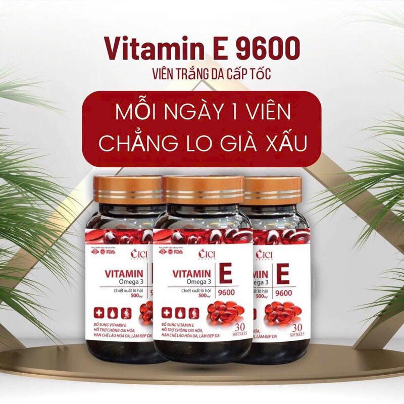 [GIÁ SỈ] COMBO 3 HỘP  Viên uống Vitamin E đỏ 9600 Omega 3 Giúp trắng da, làm đẹp da