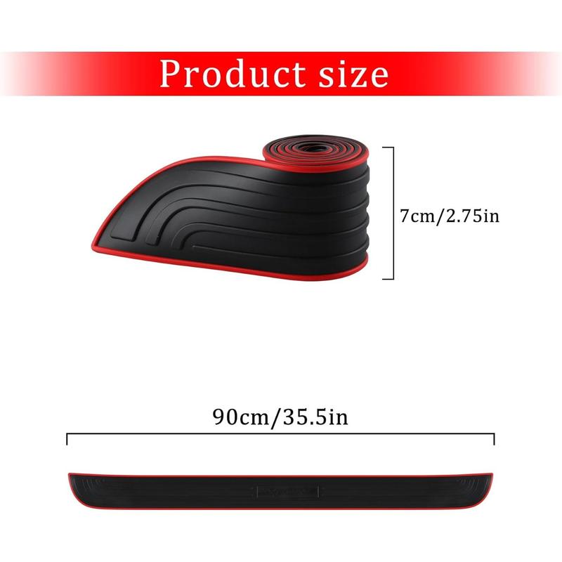 SINGARO Car Rear Bumper Protector, 41inch x3.5inch Car/SUV Universal Rubber Anti-Scratch Trunk Exterior Accessories（Black） 7