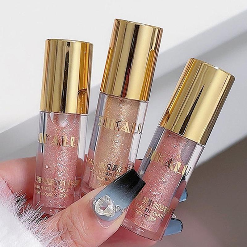 Product Introduction of DIKALU Sparkling Lip Glaze Mirror Lip Glaze Fine Glitter Lip Gloss Transparent Lip Gloss Water Gloss Lipstick 33