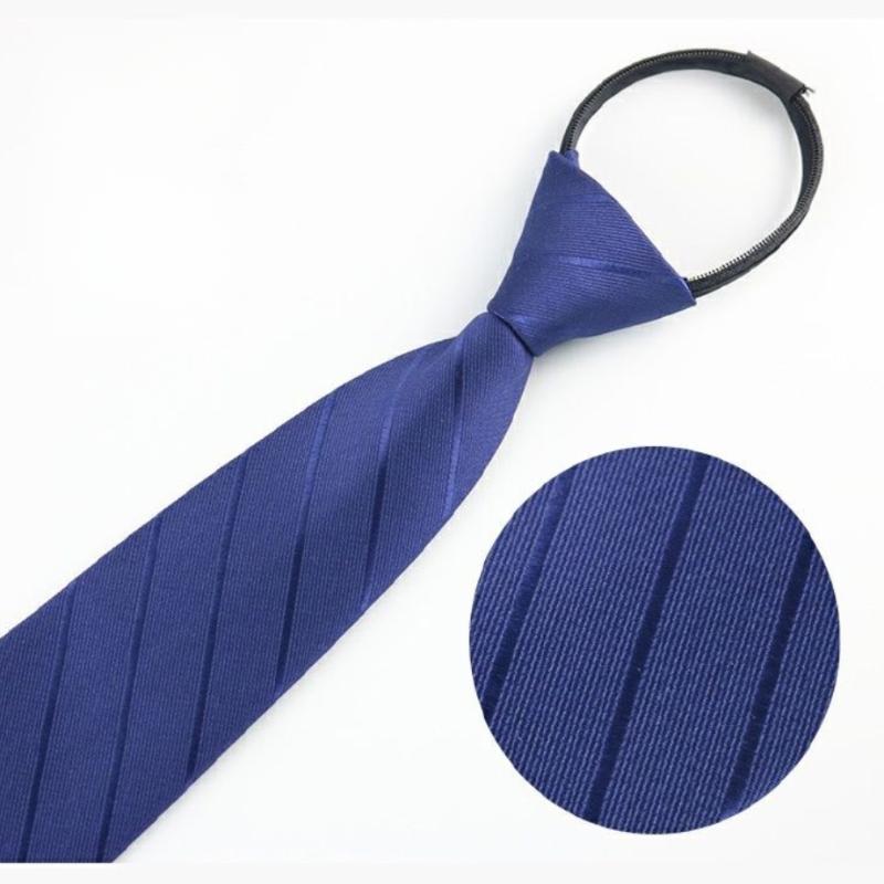 Product Introduction of Cà vạt công sở nam, cà vạt khóa kéo trang trọng, sọc xanh biển đám cưới chú rể, phong cách Hàn Quốc, cà vạt lười màu đen, một kéo, bán chạy 12