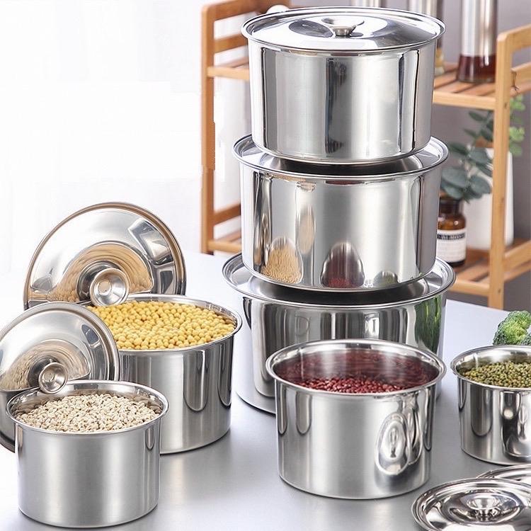 Thố tròn inox - âu trộn inox đựng gia vị - thực phẩm có nắp