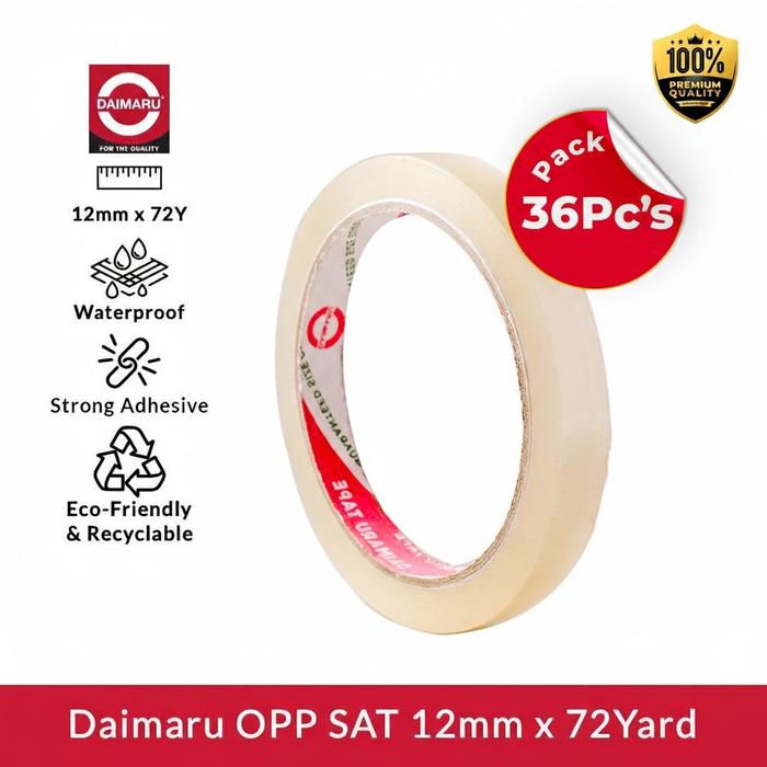Gambar Daimaru Stationery Tape SAT 12mm x 72Y / 0.5 Inch x 36 Pcs - Solasi Bening / Selotip Transparan dari MITECH IDN Kota Tangerang Selatan Tokopedia