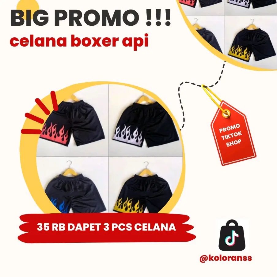 Celana BOXER MOTIF API 35 RIBU dapat 3PCS