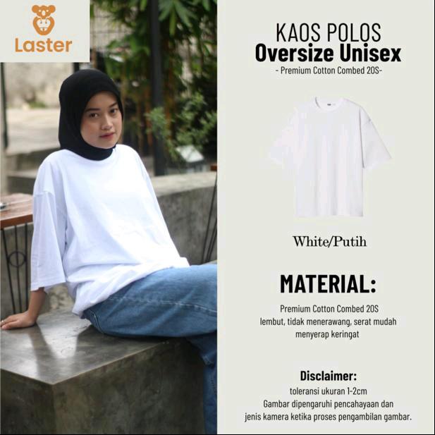 KAOS POLOS OVERSIZE PRIA DAN WANITA COTTON COMBED 20S 3