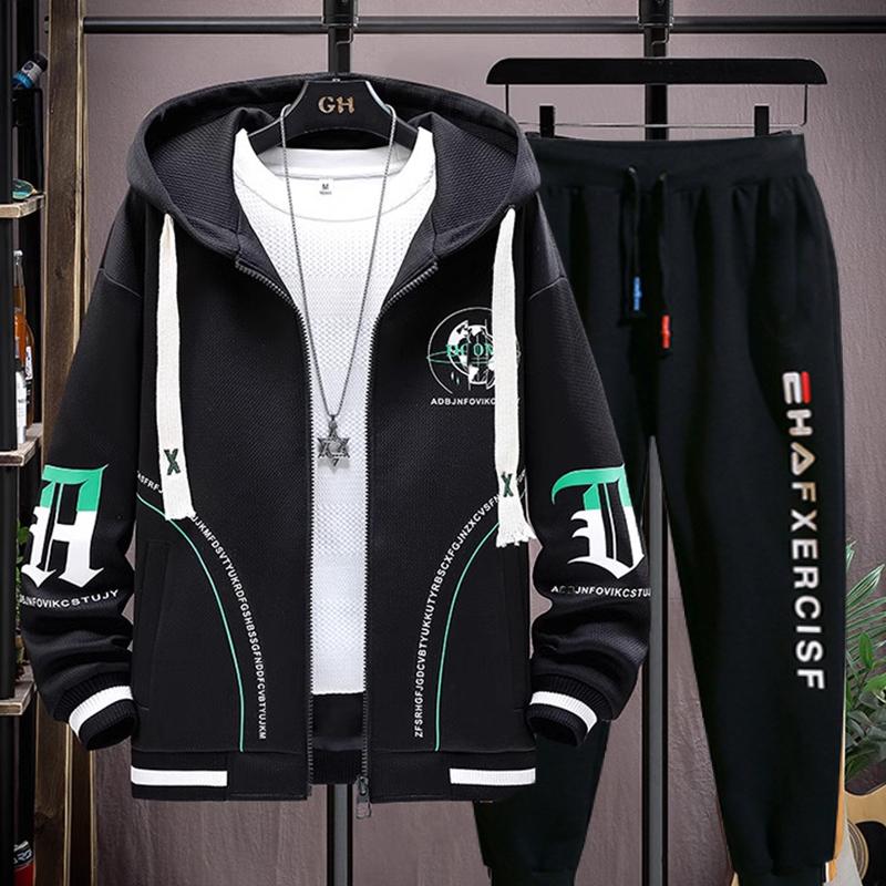 Set Bộ Áo Khoác Hoodie Nam Dài Tay In Họa Tiết Phối Quần Nỉ Bo Gấu Thời Trang Zenkonu AO KHOAC NAM 054 + QUAN NAM 069