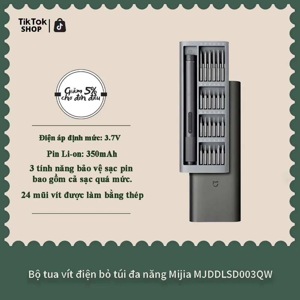 Bộ tua vít điện bỏ túi đa năng  Mijia MJDDLSD003QW 24 trong 1, tích hợp cổng Type-C