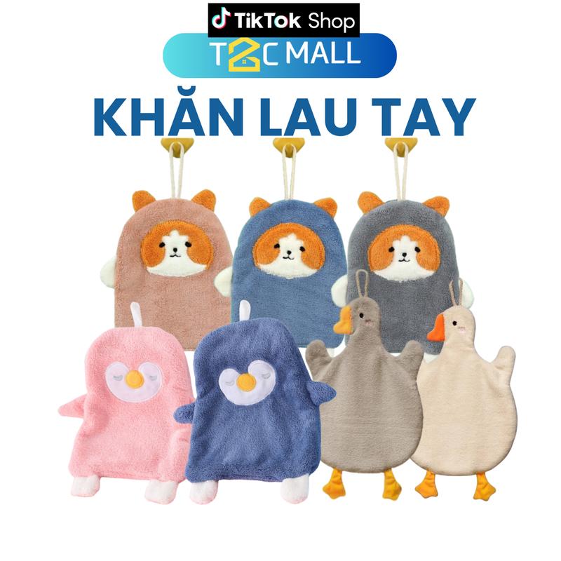 Khăn Lau Tay Nhà Bếp Bông Mềm, Siêu Thấm Hút nhanh khô treo tường, hình con vịt, mèo- T2CMALL Khăn Tắm Nhà Tắm Khăn Tắm Nhà Tắm Cotton