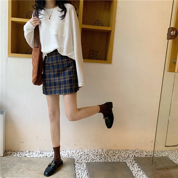 Product Introduction of Season Plaid Skirt Women's High Waist Trendy Women's Students' Skirt Package Hip Skirt 11
