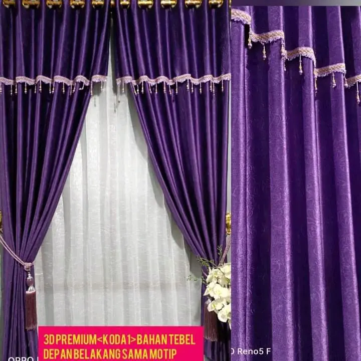 gorden mewah bahn embos poni gabung 12 ring 6 glombang hordeng jendela dan pintu gorden pintu warna 7
