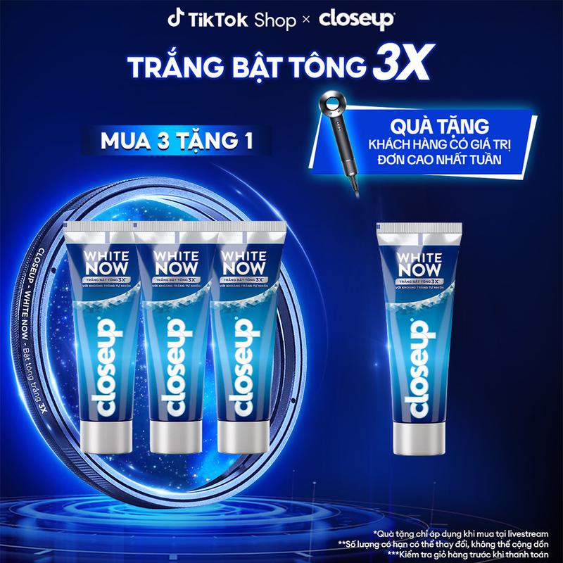 [Mua 3 tặng 1] Bộ 3 kem đánh răng closeup White Now 100g [1]