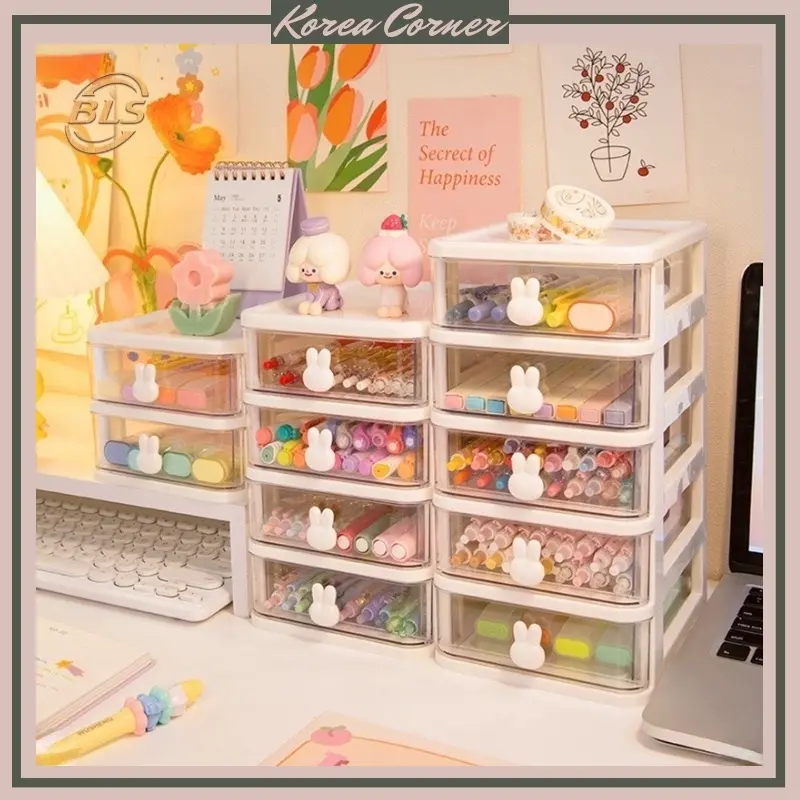 Tủ Nhựa Mini Ngăn Kéo Hình Thỏ Để Bàn 0