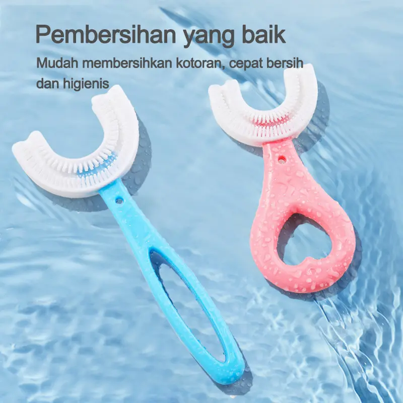 Sikat gigi  anak Bahan silikon Training Toothbrush berbentuk U L301 5