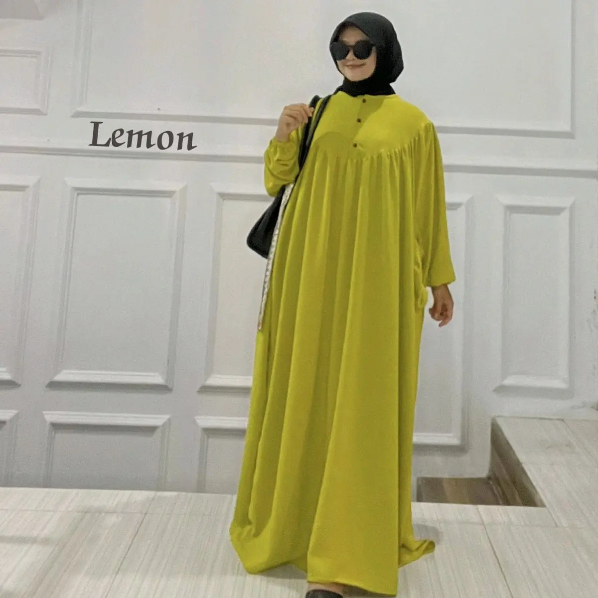 GAMIS CARLA JUMBO BAHAN CRINCKLE Muslim Dress Wanita
