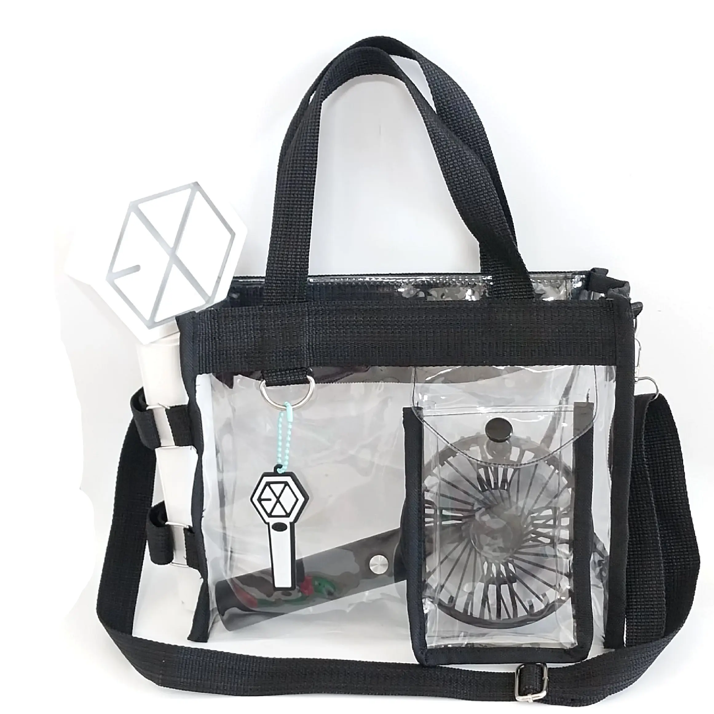 TAS SELEMPANG TRANSPARAN HITAM PVC SLING BAG / HAND BAG / TAS KONSER / TAS MIKA slempang minimalis Wanita