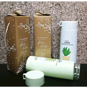 Souvenir botol kaca kaktus 10pcs 400ML kemas mika/box motif Kitchenware