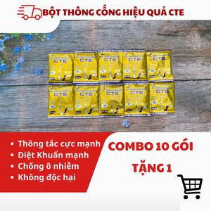 COMBO 10 GÓI TẶNG 1 - Bột Thông Cống Cực Mạnh CTE - Thông Tắc Cống Hiệu Quả