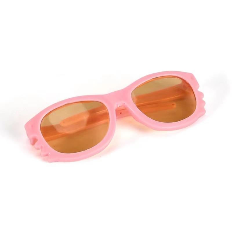 Product Introduction of 2pcs/set Play House Toy Doll Sunglass Retro Cool Doll Glasses Round Frame Fashion Styles Mini Plastic Heart Glasses Retro Multicolor Mini Plastic Glasses for Doll Kids Toy 11