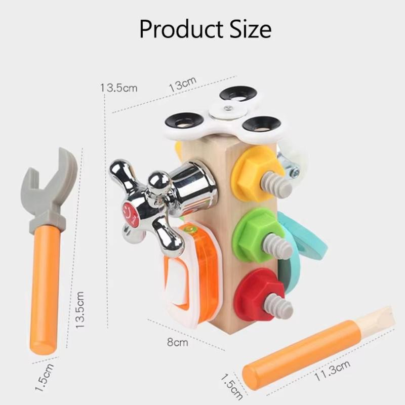 TONMA Rotary Screw Montessori Busy Nut Combination Ability Training Hand Grasping Toddler Busy Board Hands-on Switch Function Training Lock Box Infant Baby 2
