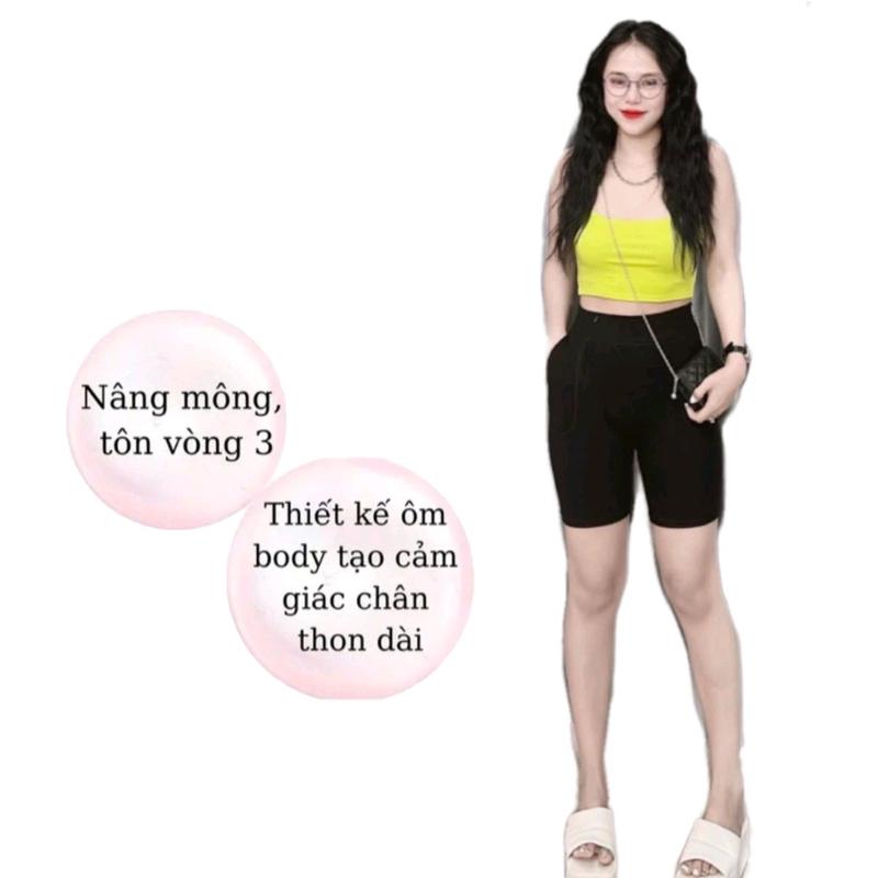 [COMBO 2 QUẦN] Legging Short 2 Túi Cạp Cao Hack Dáng Thời Trang Nữ Khỏe Mạnh Women Thun quần 5