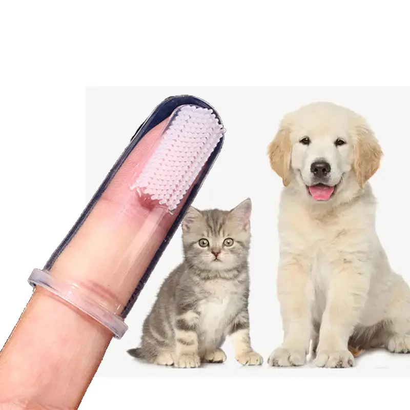 ⭐Hot⭐1pcs Pet Toothbrush Transparent Silicone Soft Finger Toothbrush Dog Teeth Cleaning Dog Care Finger Cover