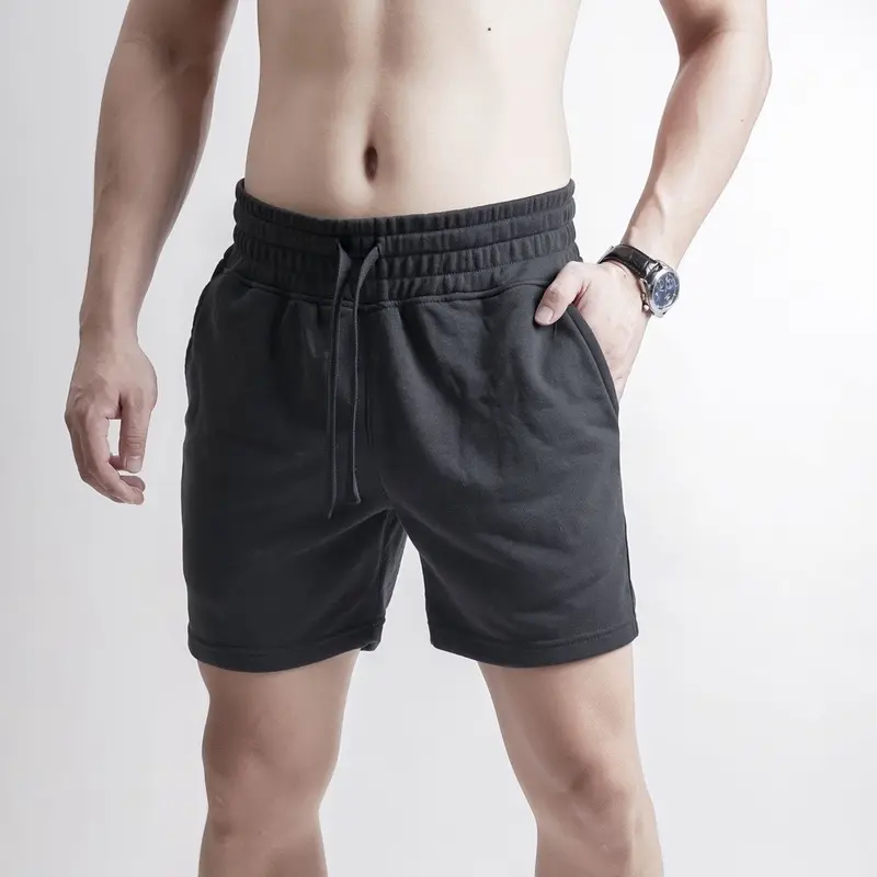 Quần short nam trên gối cạp chun dày T-MAN, quần đùi nam cạp chun chất Nỉ Chân Cua dày dặn cao cấp, co giãn khô thoáng Sport 6
