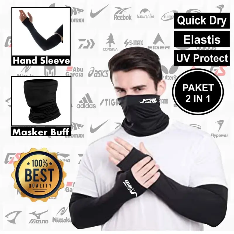 Paket hemat buff dan handshock gunung mancing masker dan manset tangan multifungsi dewasa 1