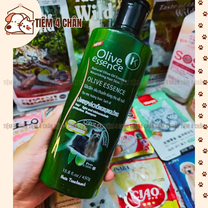 (450ml) Sữa tắm Olive Essence cho chó mèo các mùi - Chính hãng Kỳ Nam - cùng NPP với SOS 5