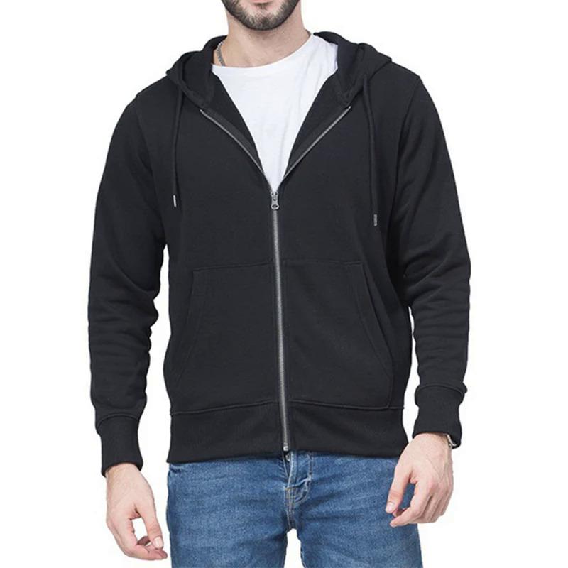 TikTok Shop High quality Fashion Zip Hoodies Men Retro Harajuku Solid color Jacket High Street Zip Up Hoodie Casual Loose Sweatshirt Clothes Menswear Sweaters Tops Underwear Human Long Sleeve Longslee...