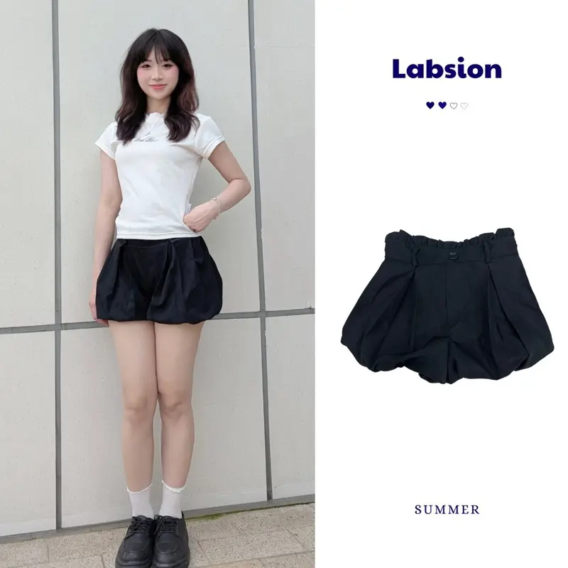 [LABSION] Quần bí y2k có lót trong chất kaki form bồng xoè