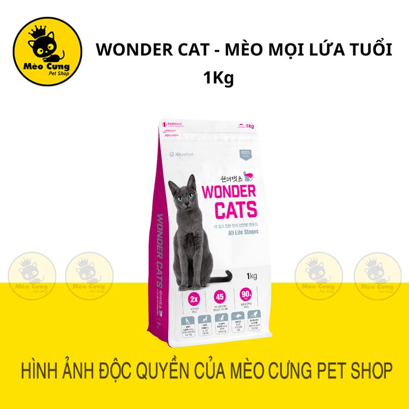 [1KG] WONDER CATS Hạt thức ăn cho mèo mọi lứa tuổi, hạt khô Hàn Quốc