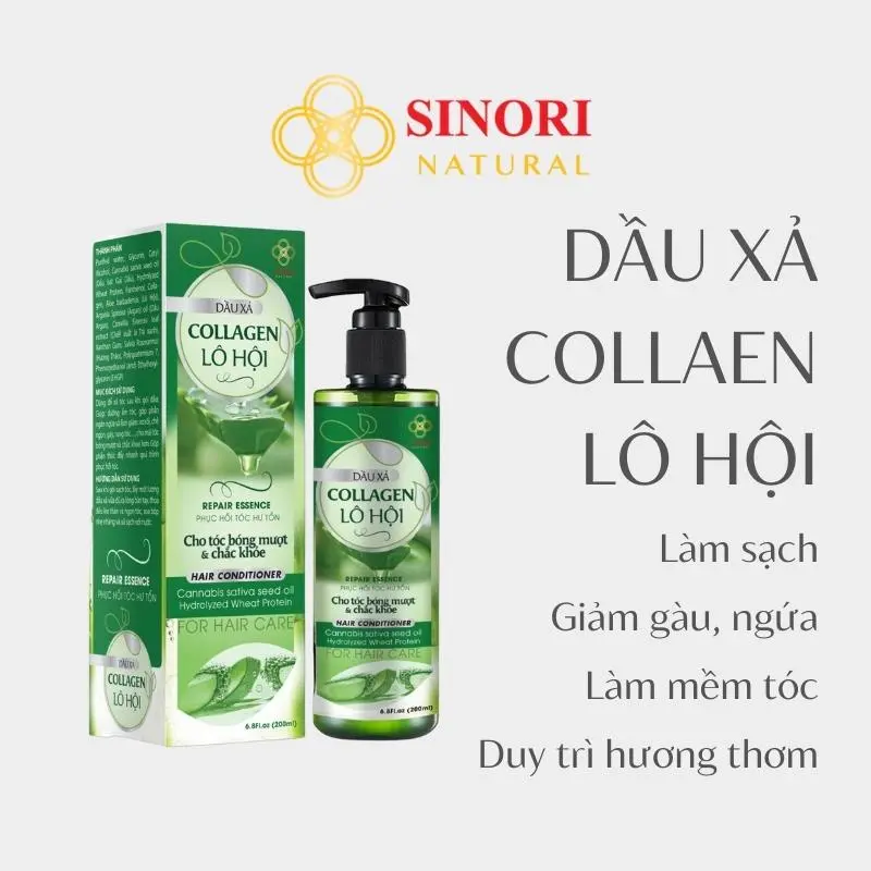 Dầu xả collagen lô hội Sinori giúp bổ sung độ ẩm cho tóc 200ml 0