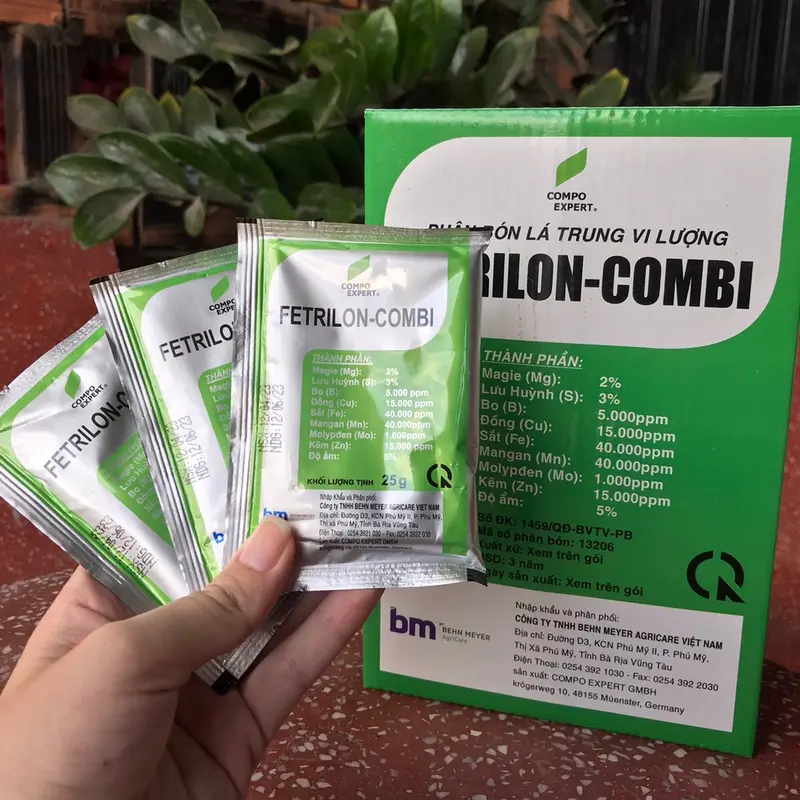 Phân bón Trung Vi Lượng Combi BM (Đức) gói 25gr cũng cấp đủ các nguyên tố vi lượng cho cây trồng 0