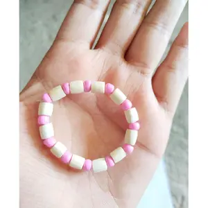 GELANG OTOK BAYI ATAU GELANG SAWAN BAYI MUTIARA WARNA PINK