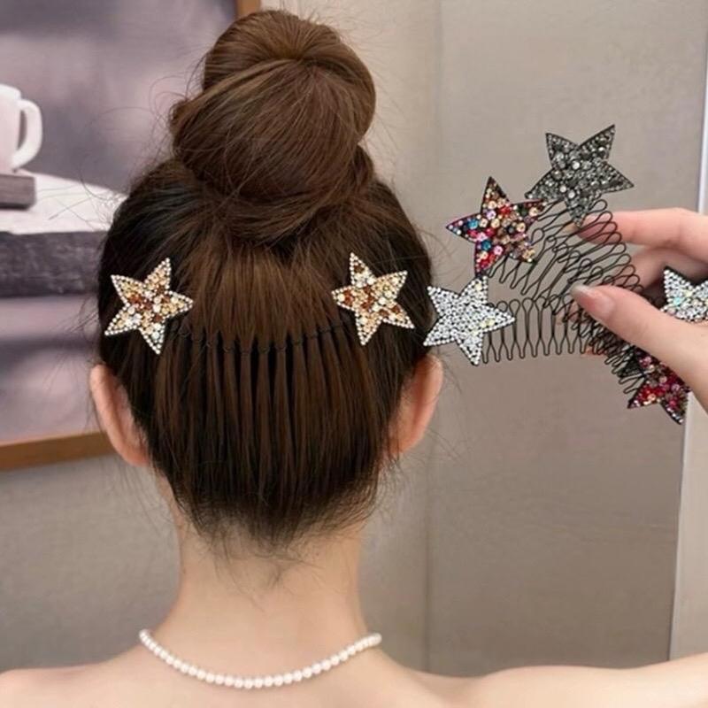 Set 3 Lược cài tóc hình ngôi sao đính đá thời trang ,xược tóc gọn Nữ Women