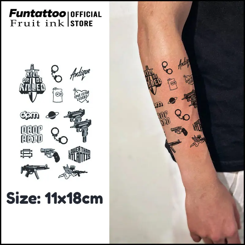 Funtattoo - Tato Fruit Ink tahan lama 15 hari anti air 11*18cm - Tato temporer semi permanen fruit ink 261 0