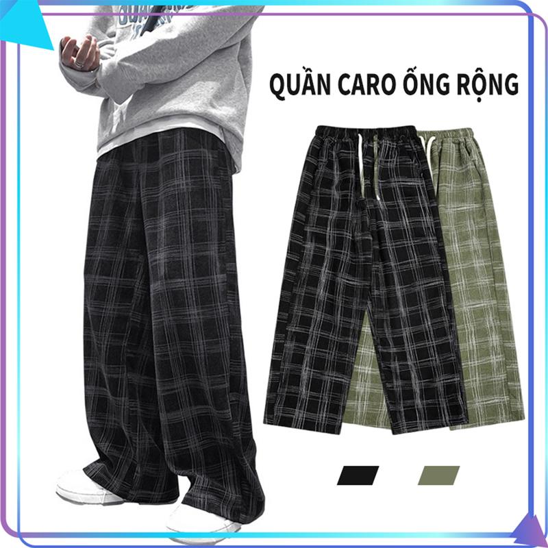 Quần Ống Rộng quần caro ống rộng  quần y2k unisex quần nam ống suông thời trang Menswear Pants Ong
