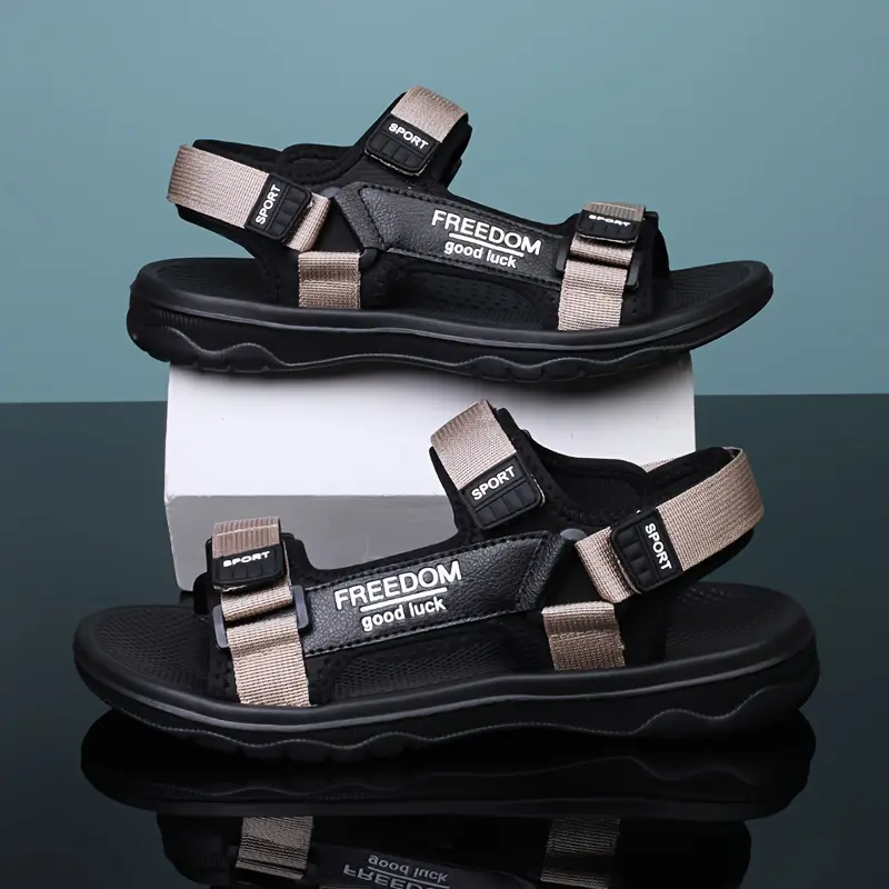 Men's Summer Slide Sandals - Adjustable, Non-Slip & Odor-Resistant | Comfortable Soft Sole Beach Shoes for All Seasons 8