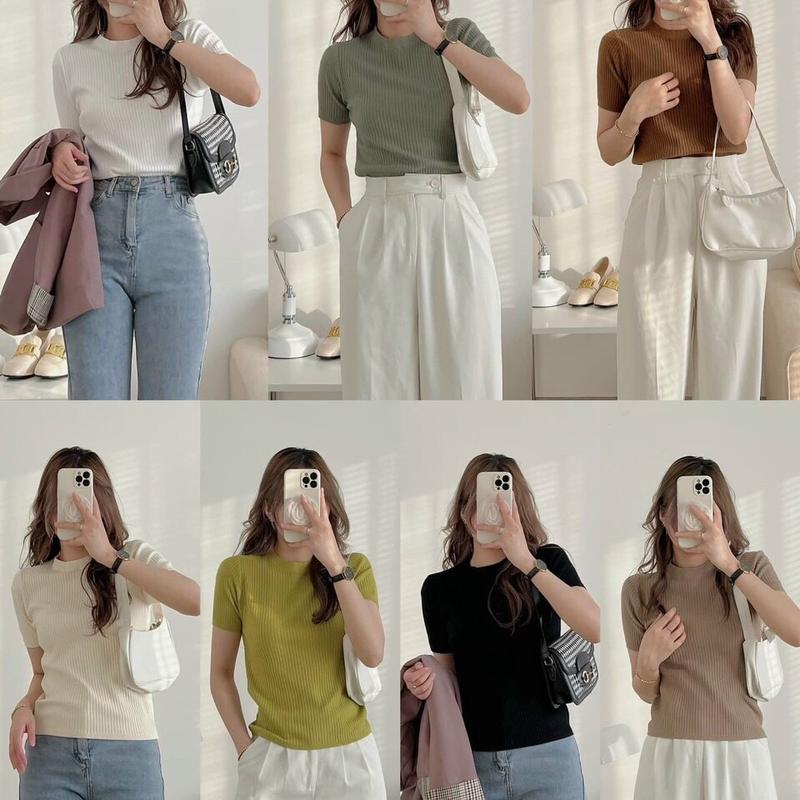 Áo len cổ tròn 7 màu