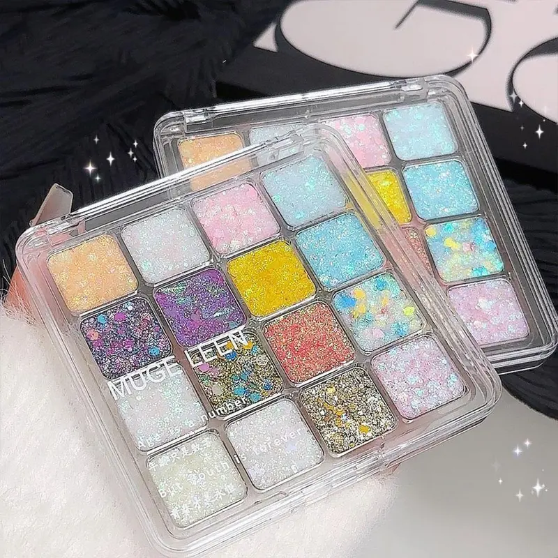 Bảng Phấn Mắt Dạng Gel Kim Sa Lấp Lánh, 16 Màu, Thân Nàng Tiên Cá, Kim Sa Rời, Kem Lấp Lánh Trang Điểm 6