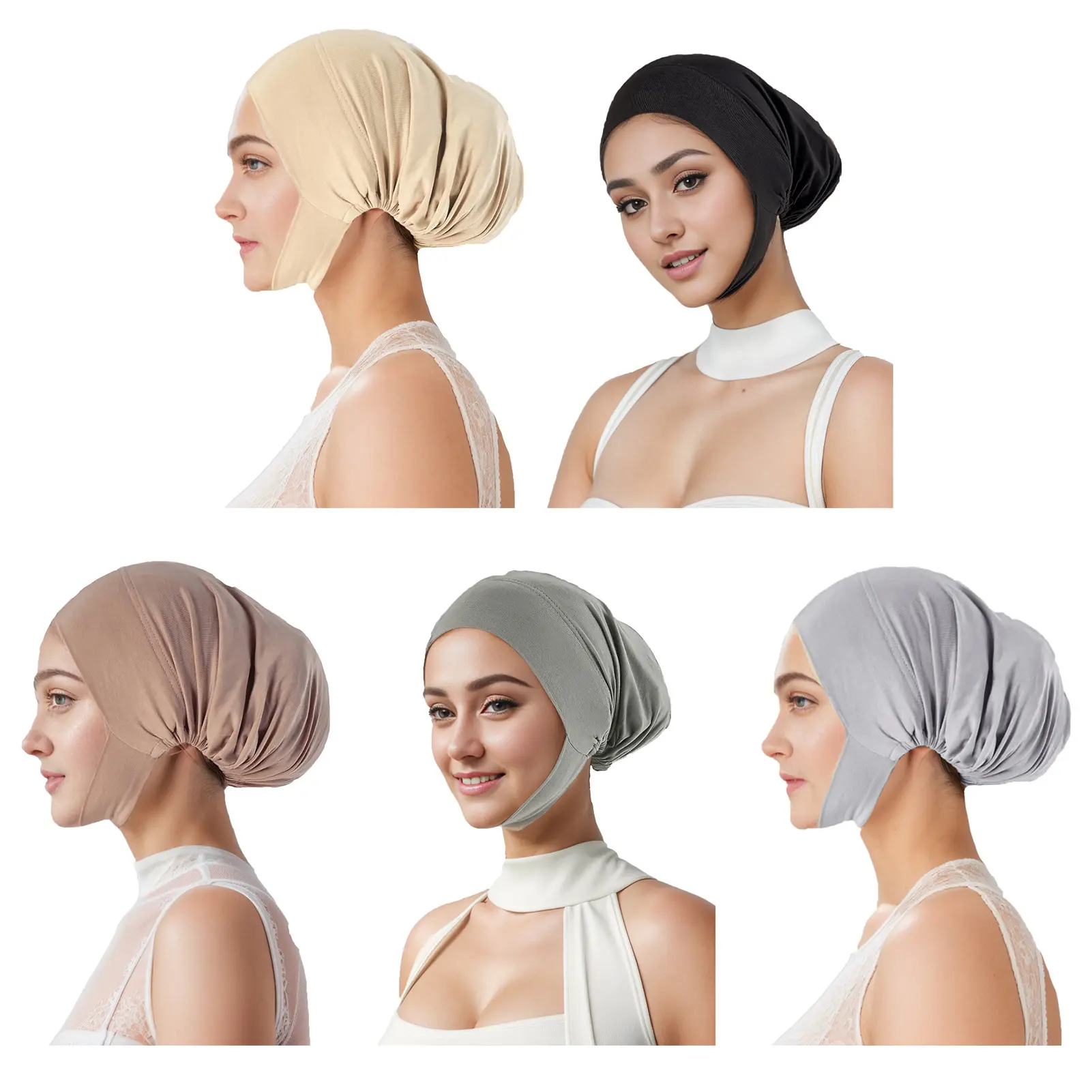 1PC Women Inner Cap Hijab Underscarf Hijab Scarf Turban Hat Hijabs Beanies Hat Turban Caps Bonnet Hats