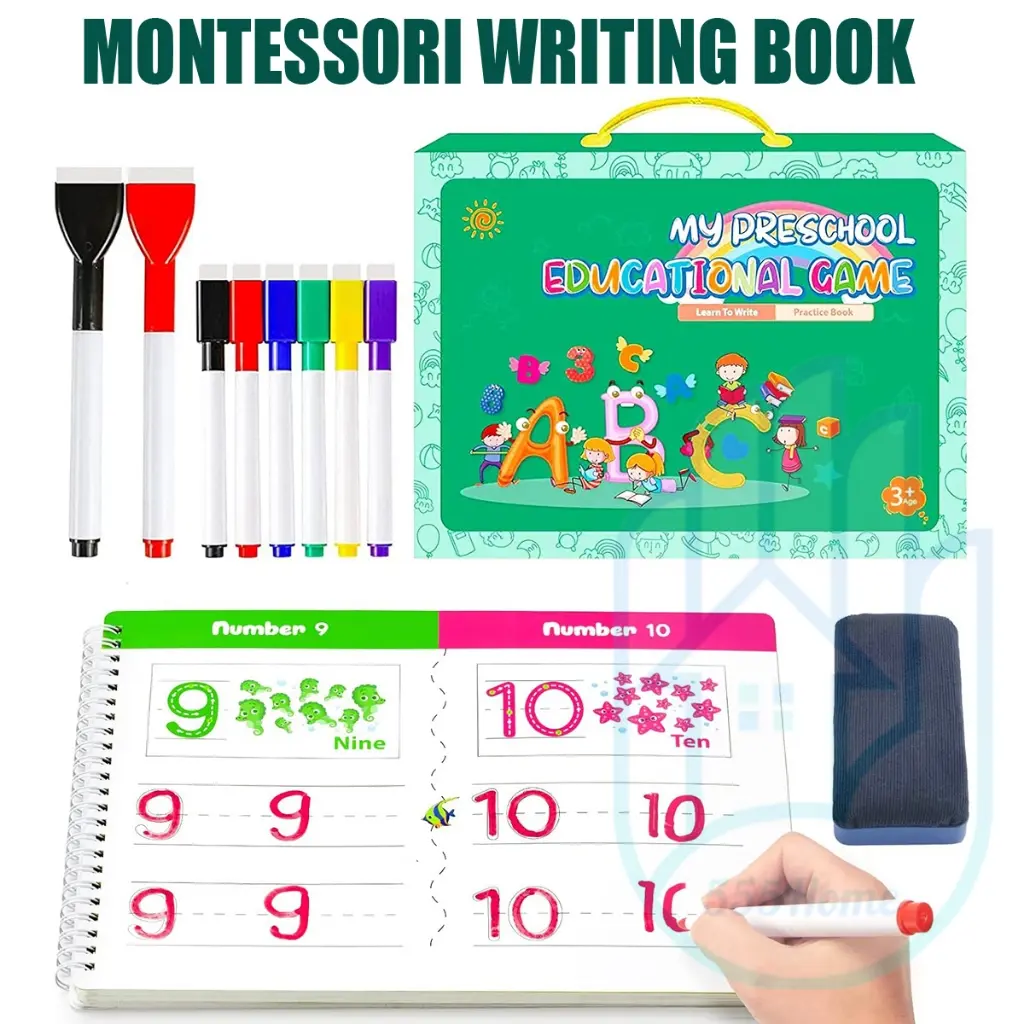 [SG] Montessori Writing Book / Prechool Activity Busy Book /  Early Learning Educational Toys Baby Kids