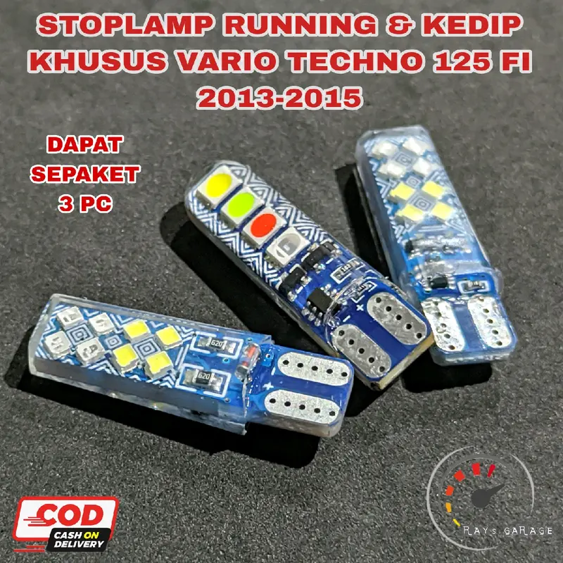 L3D STOPLAMP VARIO T3CHNO 125 FI 2013 SAMPAI 2015 RUNNING KEDIP Motor Karet Lampu Motorcycle 4