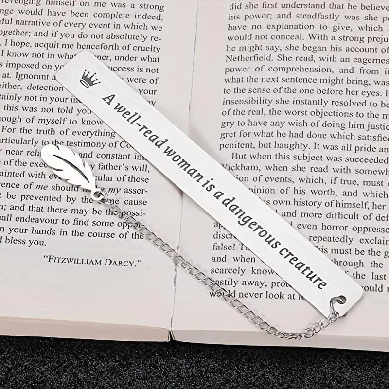1 Piece Stainless Steel Bookmark, Lettering Slogan Bookmark, Decorative Ornaments for Readers Gifts 3