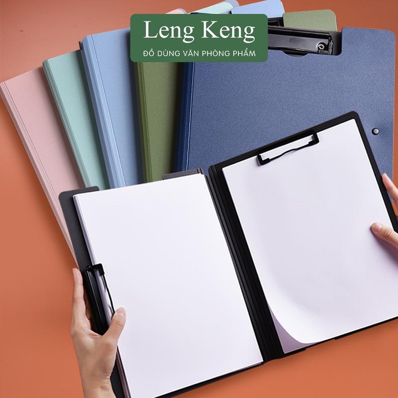 Bìa kẹp tài liệu trình kí a4 LENG KENG VĂN PHÒNG PHẨM bảng nhựa cao cấp kẹp giấy