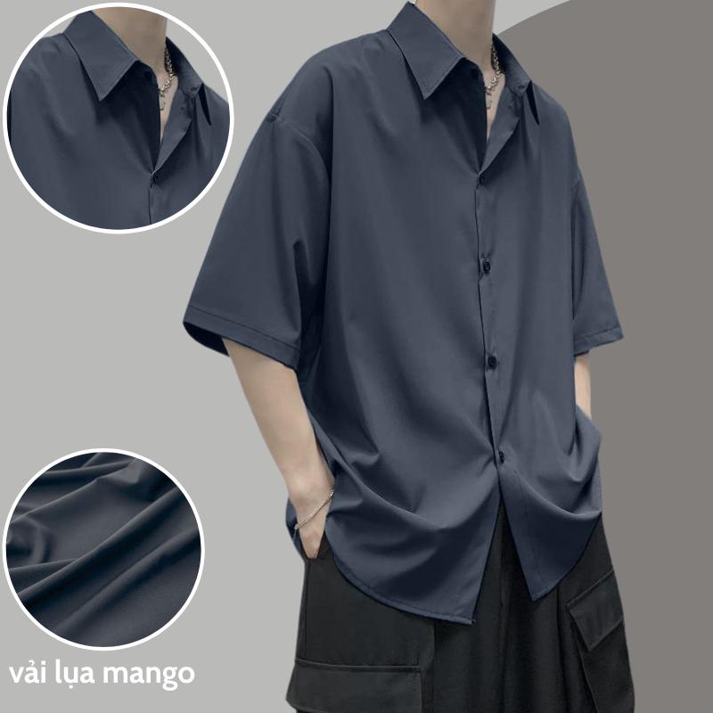 Áo sơ mi nam big size LẠC LẠC FFICIAL , sơ mi nam tay ngắn ,vải lụa mango form rộng , có size 100kg 7
