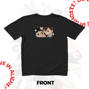 Bot and Life x DAN DA DAN T-shirt Momo & Okarun  สี ดำ