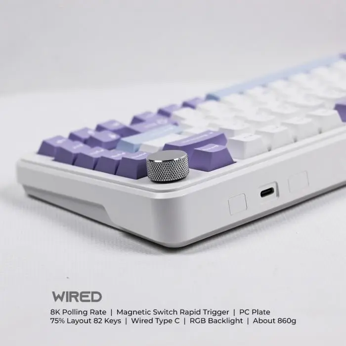 Ajazz AK820 MAX HE Magnetic Switch Rapid Trigger  Tap SOCD 75% Mechanical Keyboard Wired RGB 1