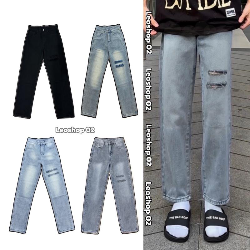 Quần Jean Rách Đùi Nam Nữ 4 Màu , Quần Jean Nam Phong Cách , Quần Jean Ống Suông  , Quần Jean Phong Cách ,  N2 Menswear Denim Pants Có Túi